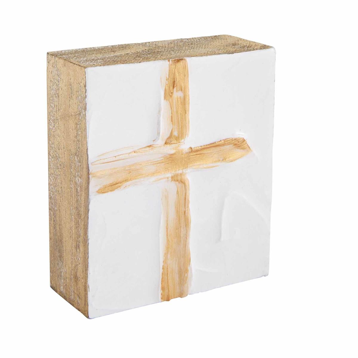 Gold Square Cross Plaque