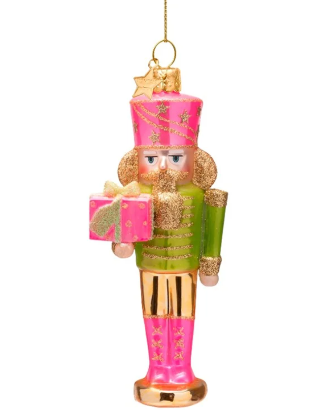 Pink/Green Nutcracker Ornament