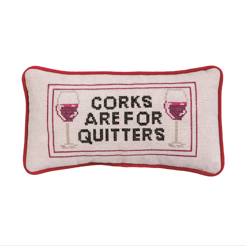 Corks Mini Needlepoint Pillows