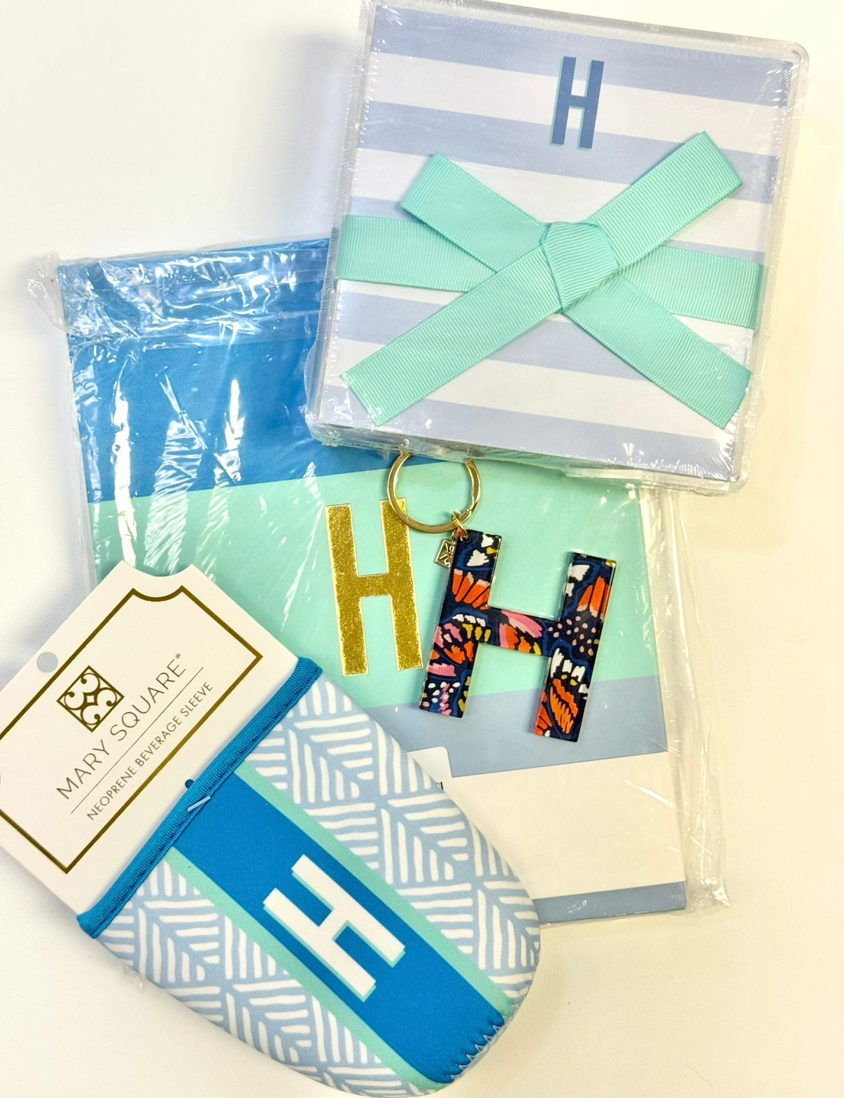 Initial Koozie, Acrylic Notepad, Keychain & Notebook Pack (FINAL SALE)