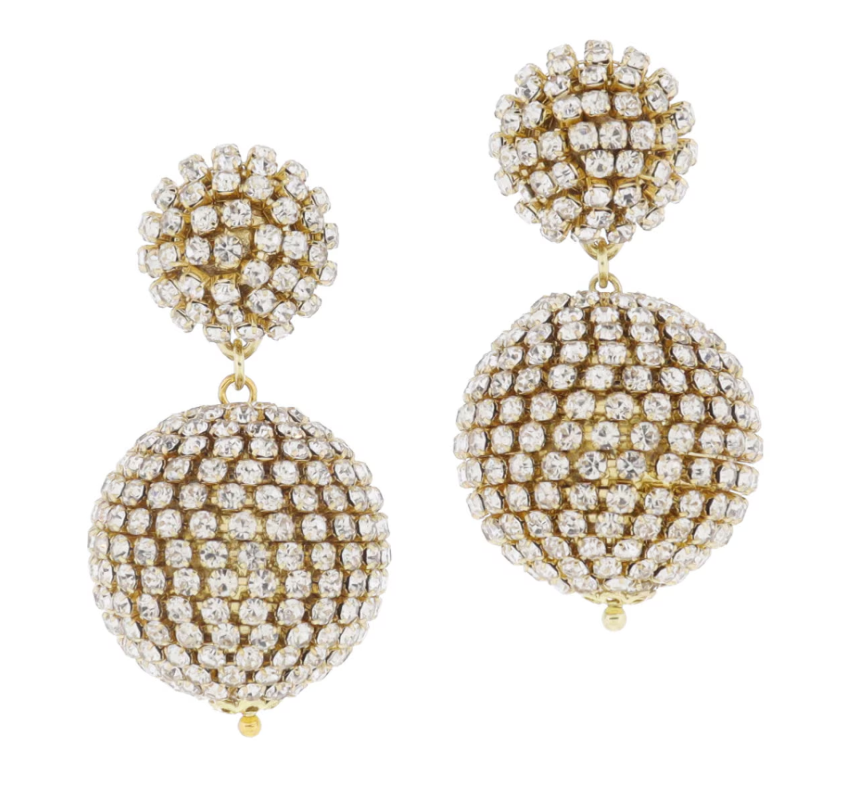 Pave Crystal Dome Earrings