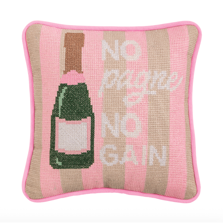 Champagne Mini Needlepoint Pillows