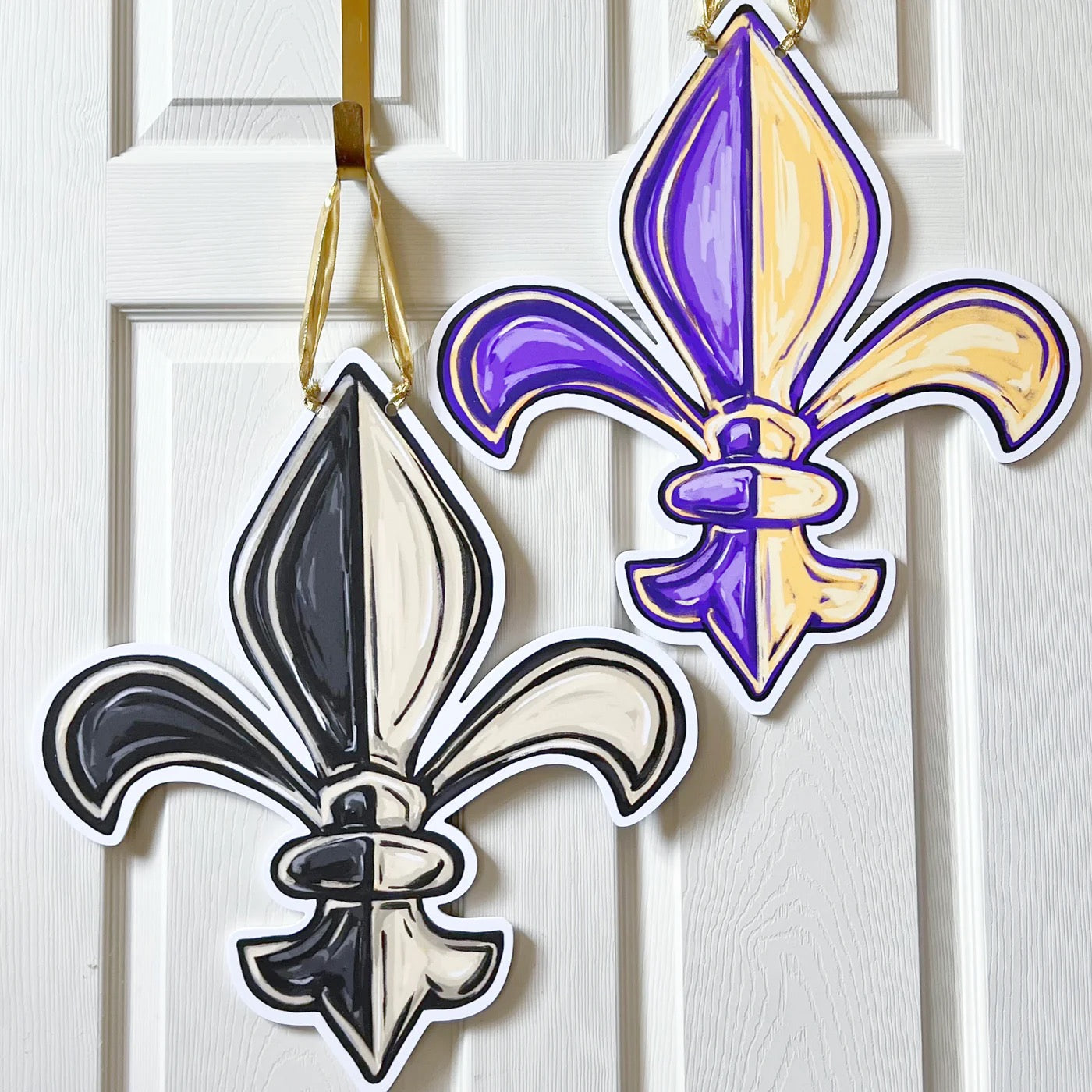 Reversible LSU/ Saints FDL Door Hanger