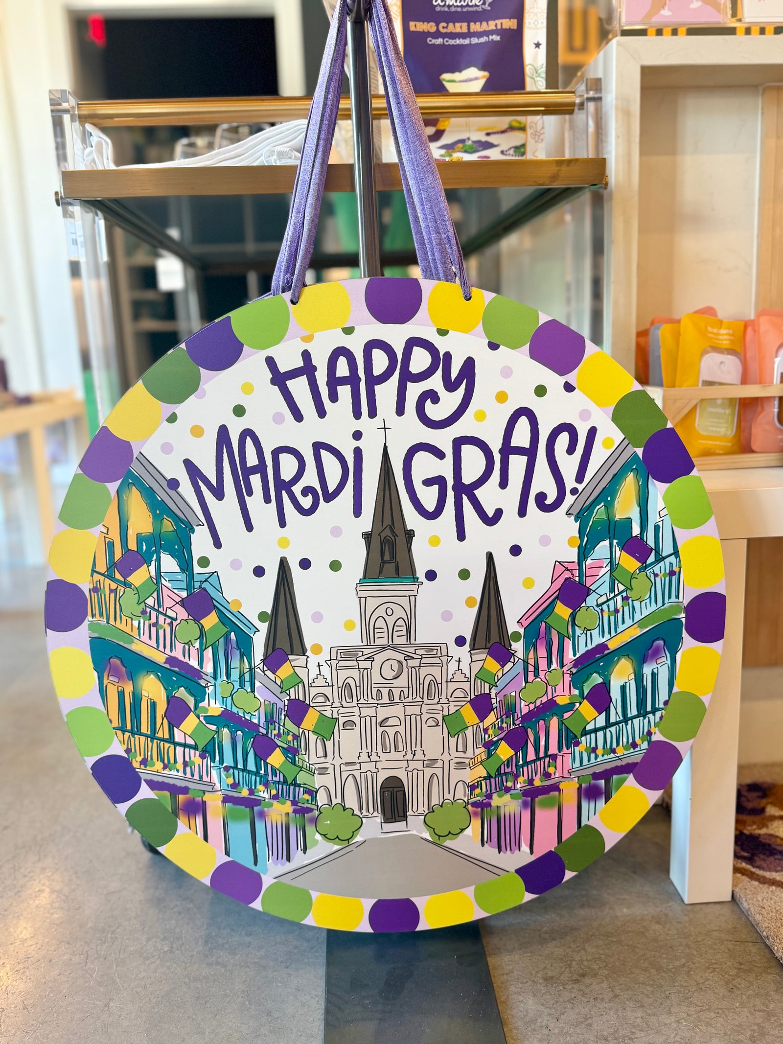 NOLA Mardi Gras Door Hanger