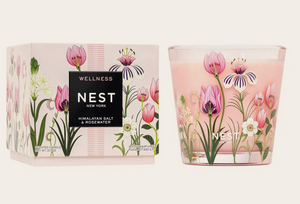 Himalayan Salt & Rosewater Decorative 3 Wick Candle