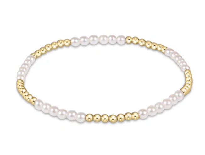 Classic Blissful Pattern 2.5mm Bead Bracelet 3mm Pearl