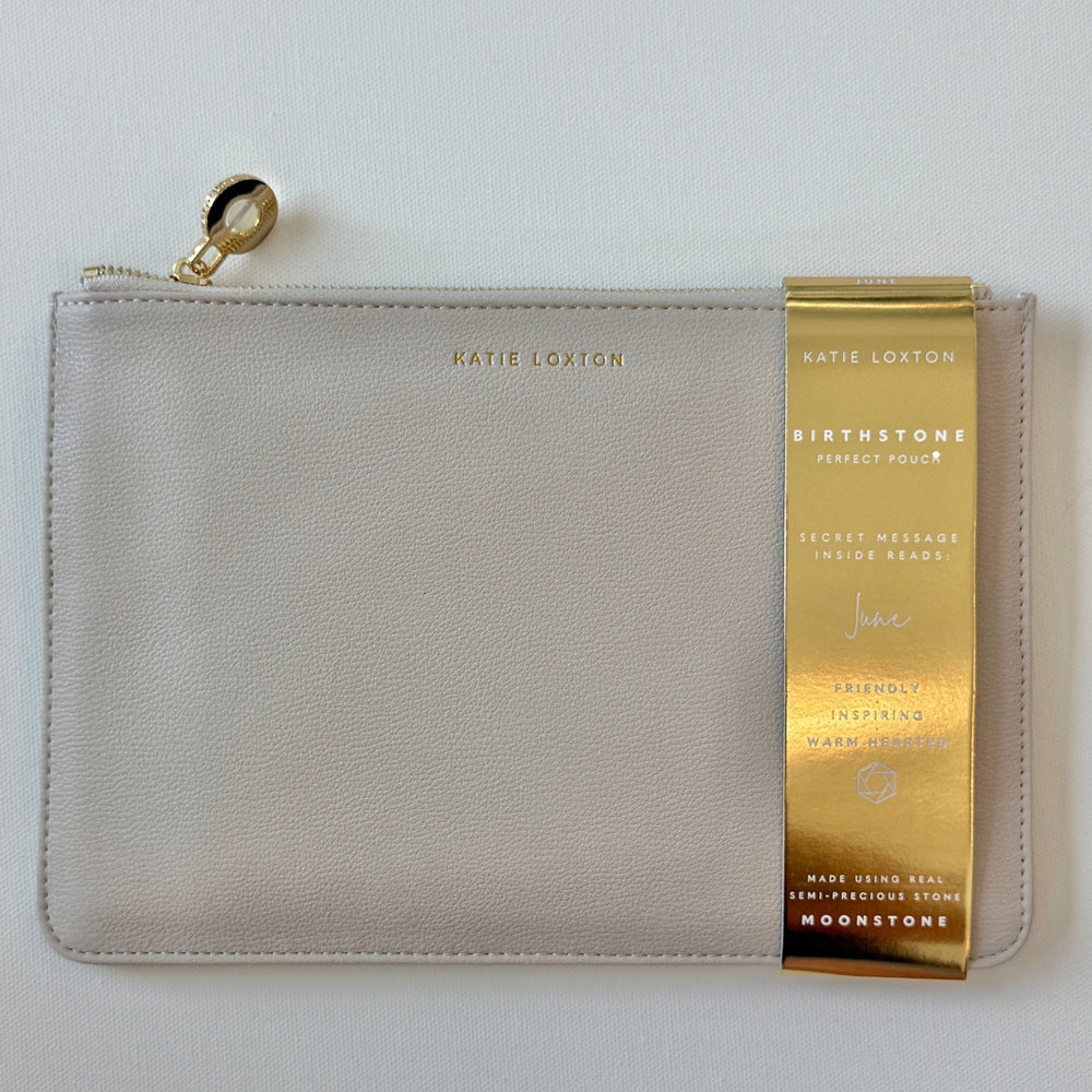 Birthstone Pouch - June - Warm Grey