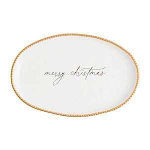 Merry Christmas Gold Bead Platter