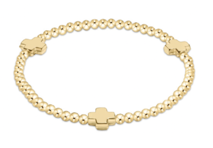 Signature Cross Gold Pattern 3mm Gold