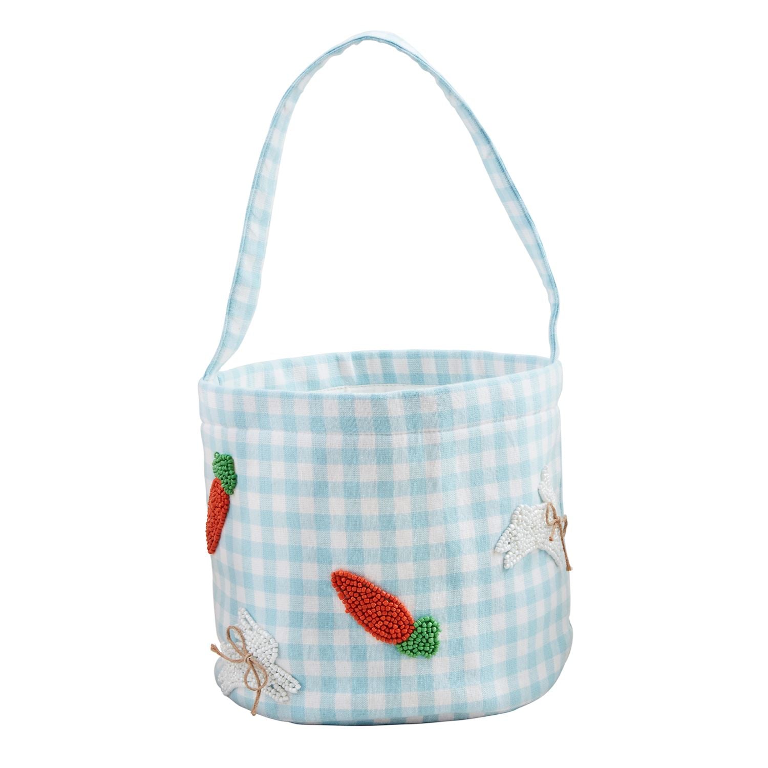 Blue Bunny/Carrot Beaded Basket