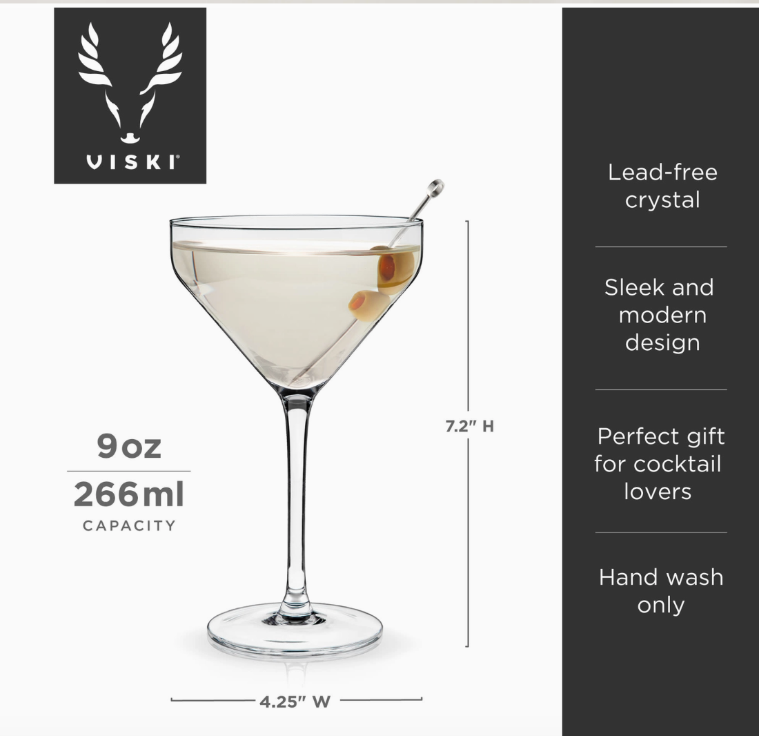 Raye Angled Crystal Martini Glasses