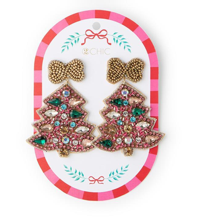 Holiday Earring- Pnk Tree