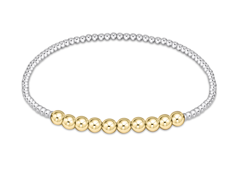 Classic Mixed Metal Beaded Bliss 2mm 4mm Bead Bracelet