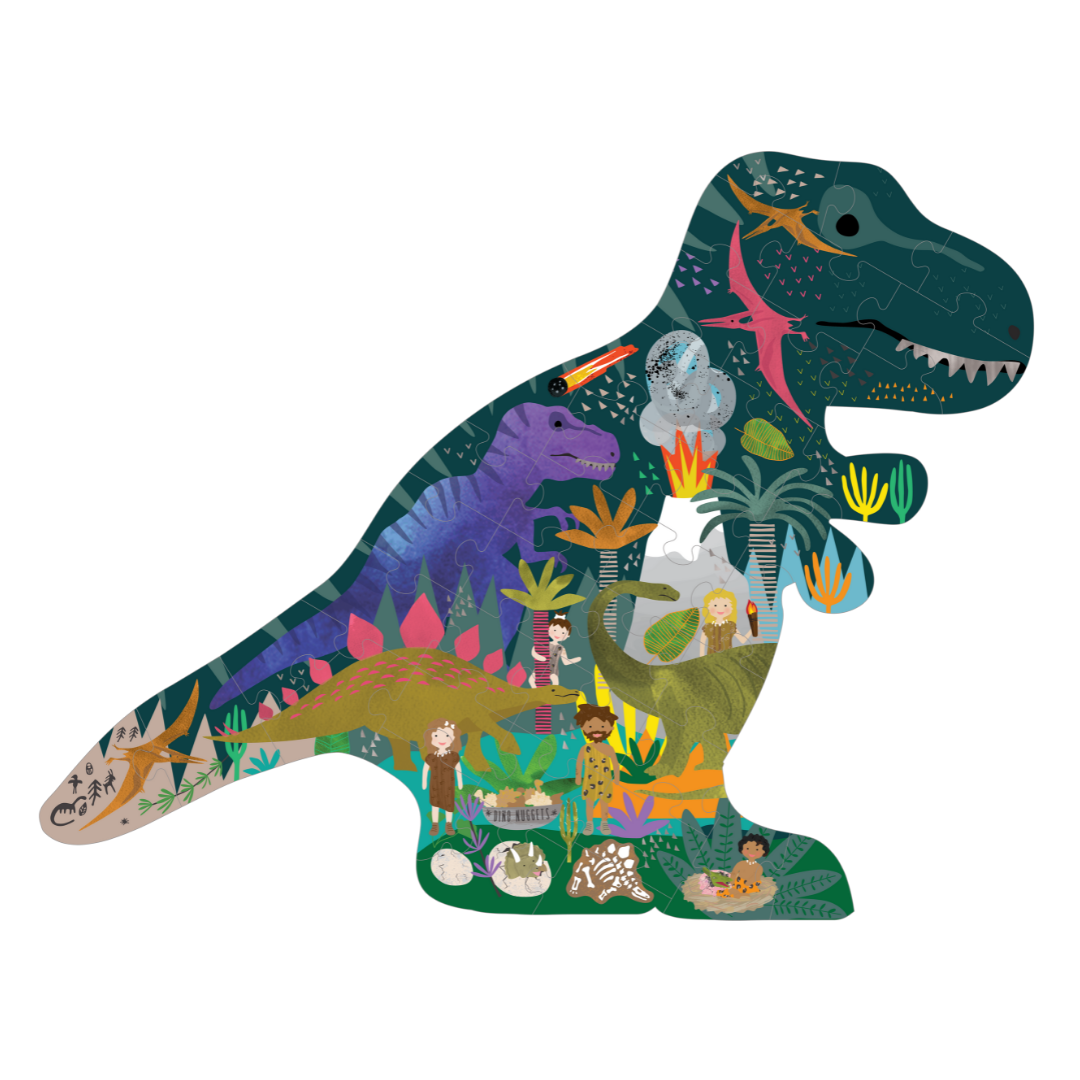 Dino 20pc "Dinosaur" Shaped Jigsaw with Shaped Box
