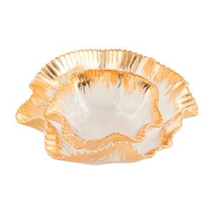 Gold Edge Ruffle Bowl- Lg