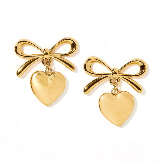 Ruthie Bow & Heart Earring (FINAL SALE)