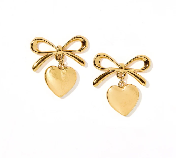 Ruthie Bow & Heart Earring