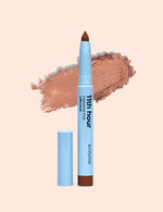11th hour eyeshadow stick in coffee break shade with a brown product swatch