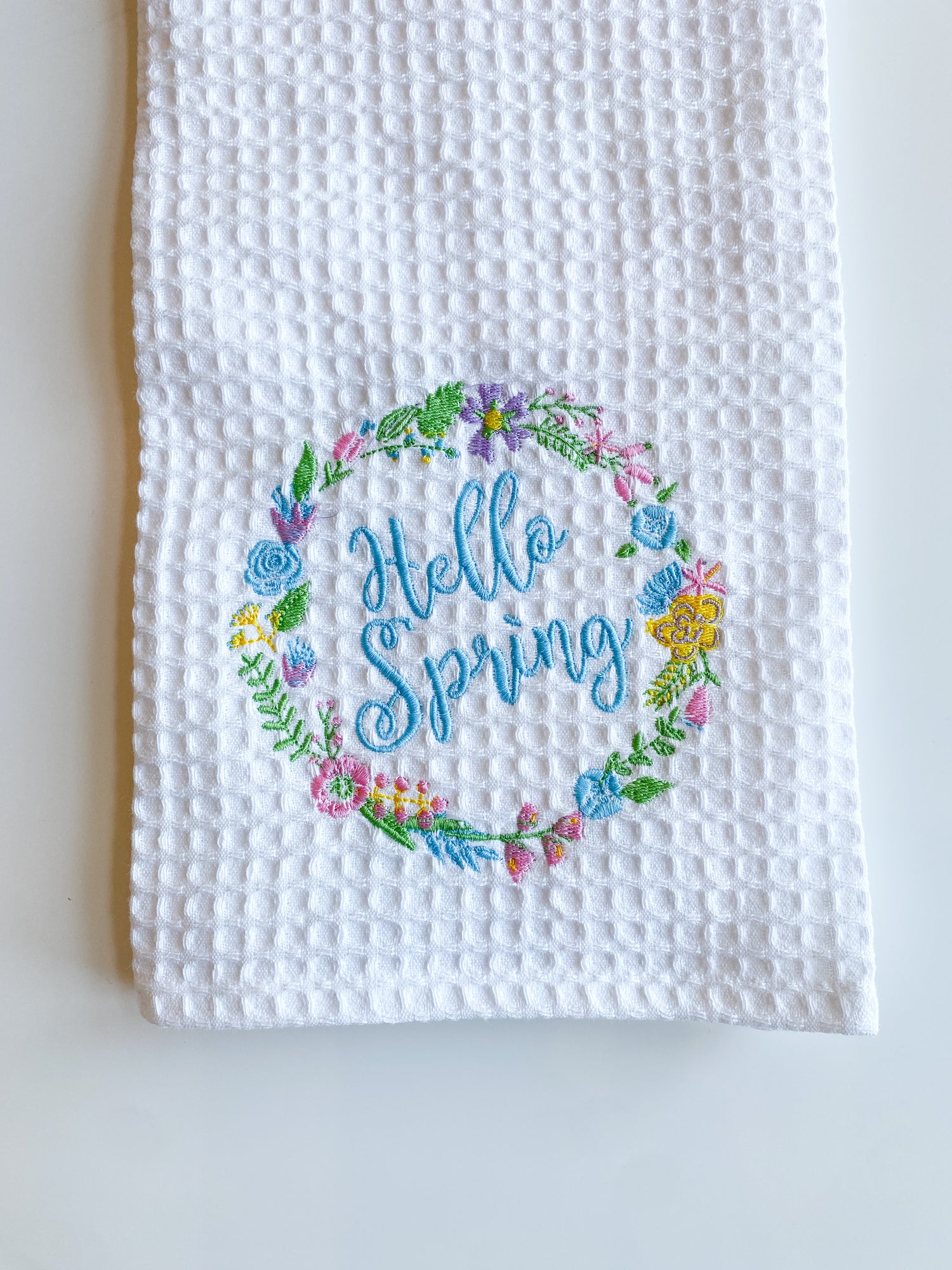 Hello Spring Waffle Towel