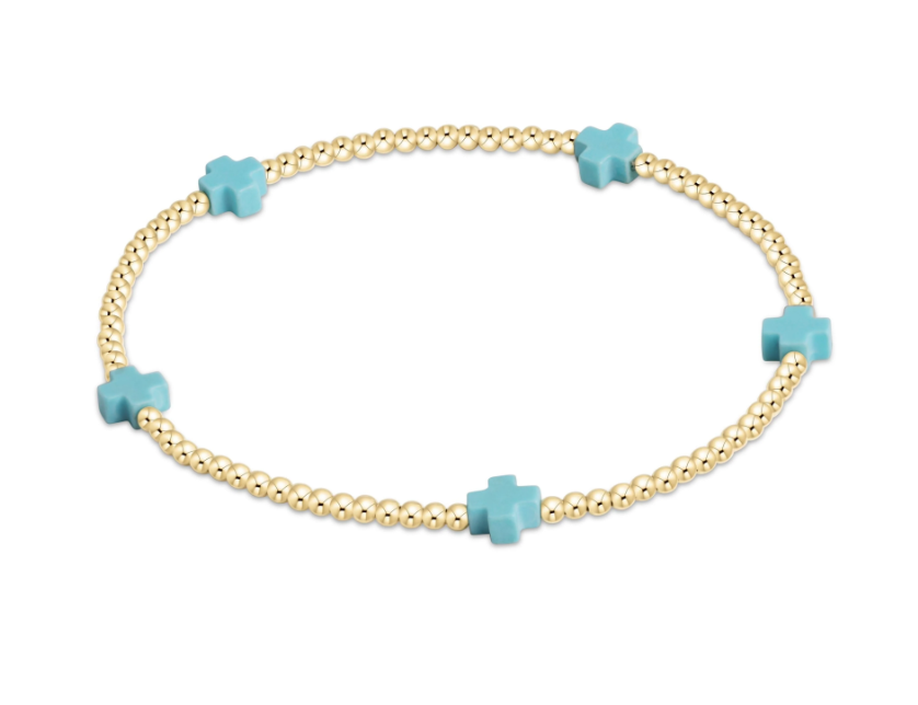 Signature Cross Small Gold Pattern 2mm