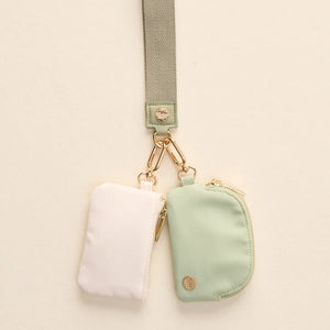 Duo Pouch Wristlet- Sage