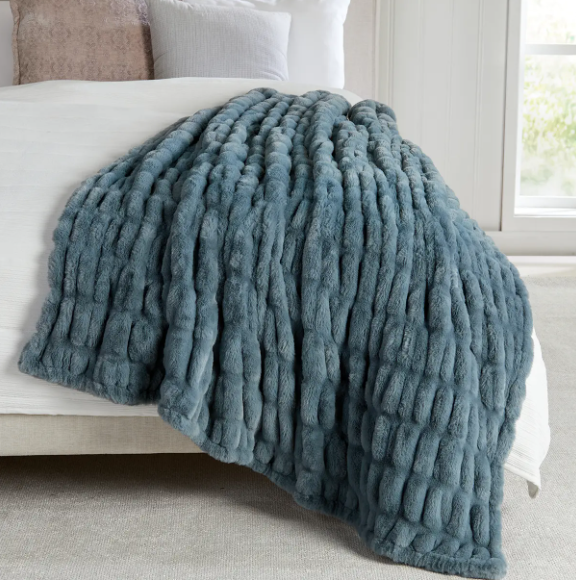 Deep Ocean Heavyweight Ruched Throw