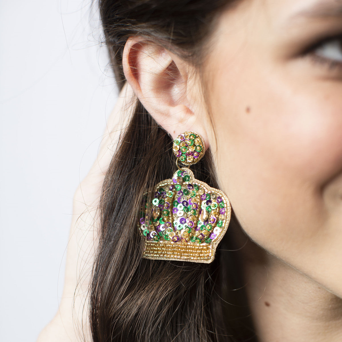 MG Crown Bead Post Earring