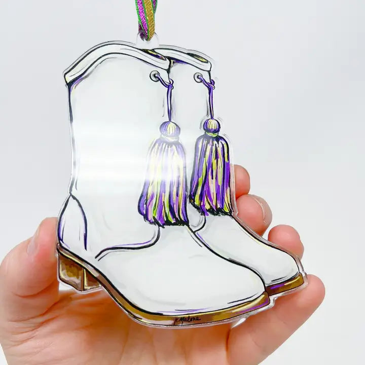 Acrylic Marching Boot Ornament