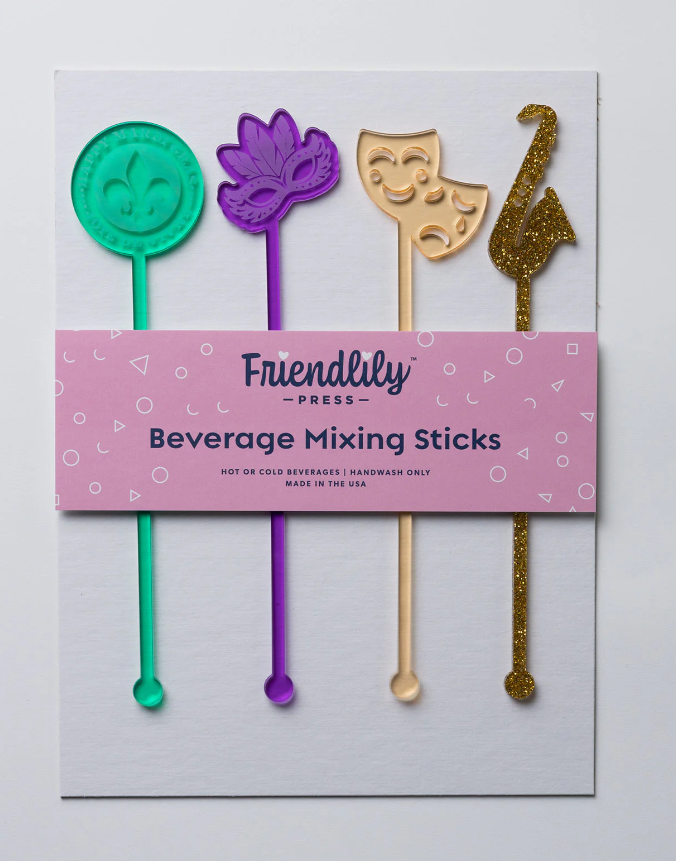 Drink Stirrers - Mardi Gras