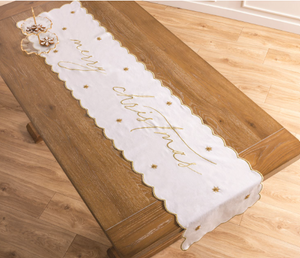 Gold Merry Christmas Runner