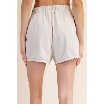 Lt Taupe Mineral Washed Shorts