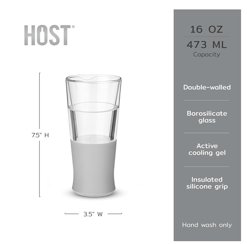 Glass Freeze Beer Glass Set - Gray