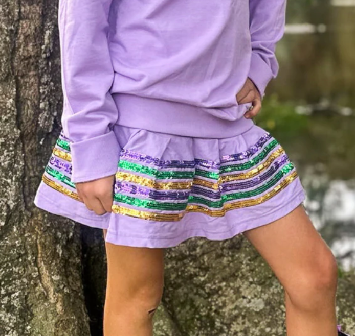Junior Sequin Skort Lavender
