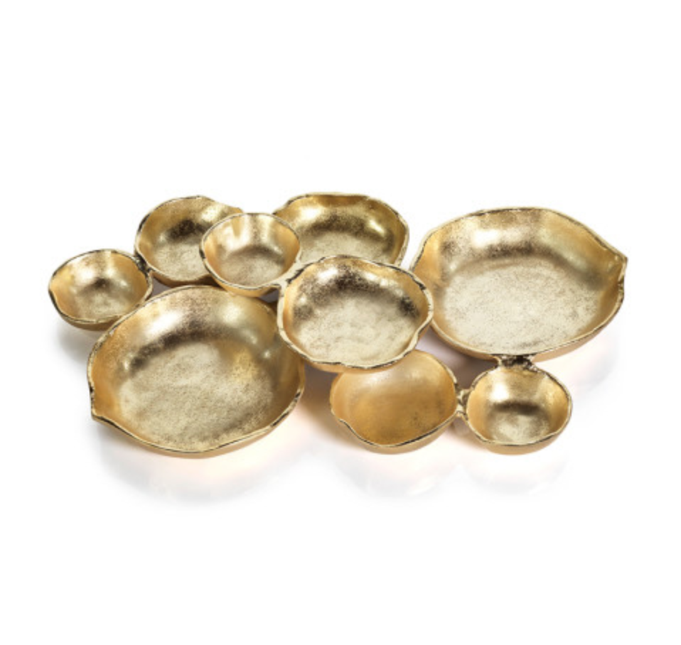 Cluster of 9 Gold Serving Piece