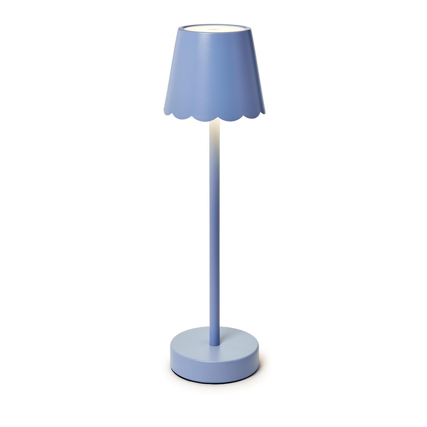 Blue Scalloped Shade Lamp