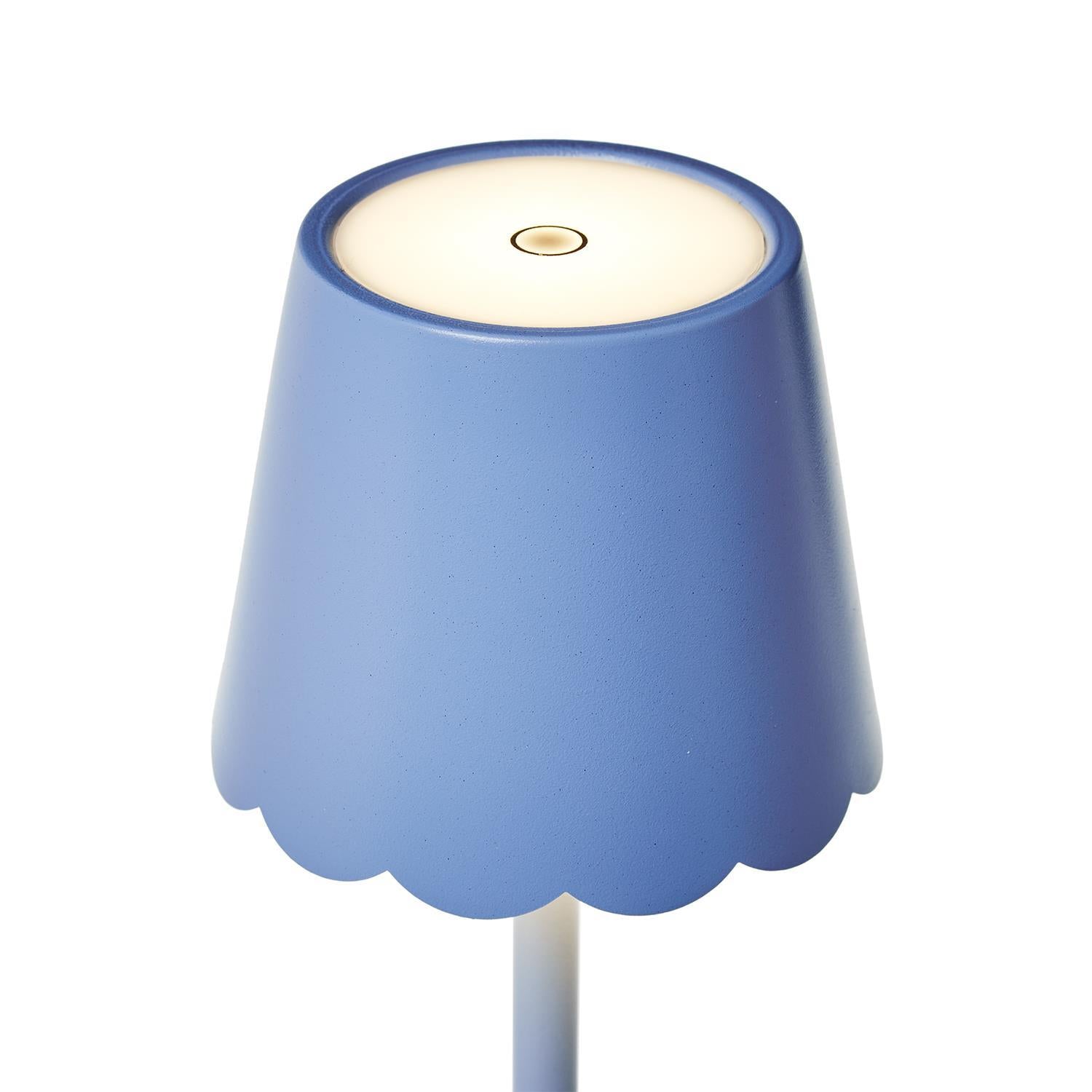 Blue Scalloped Shade Lamp