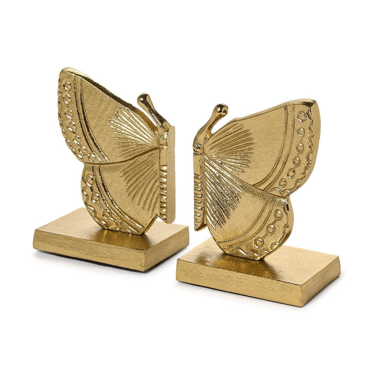 Fluttering Golden Butterfly Bookend Set