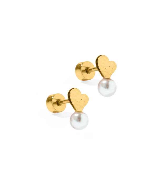 Screwback Stud - Heidi Pearl Heart