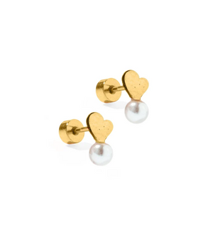 Screwback Stud - Heidi Pearl Heart