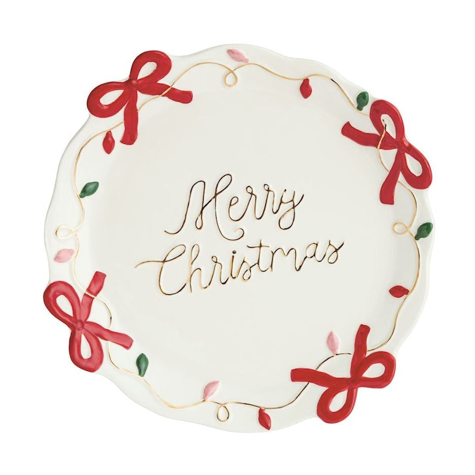 "Merry Christmas" Bow Platter