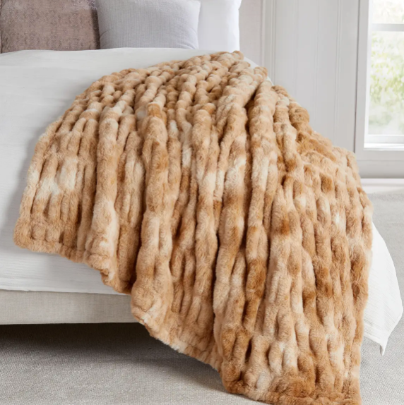 Caramel Swirl Heavyweight Ruched Throw