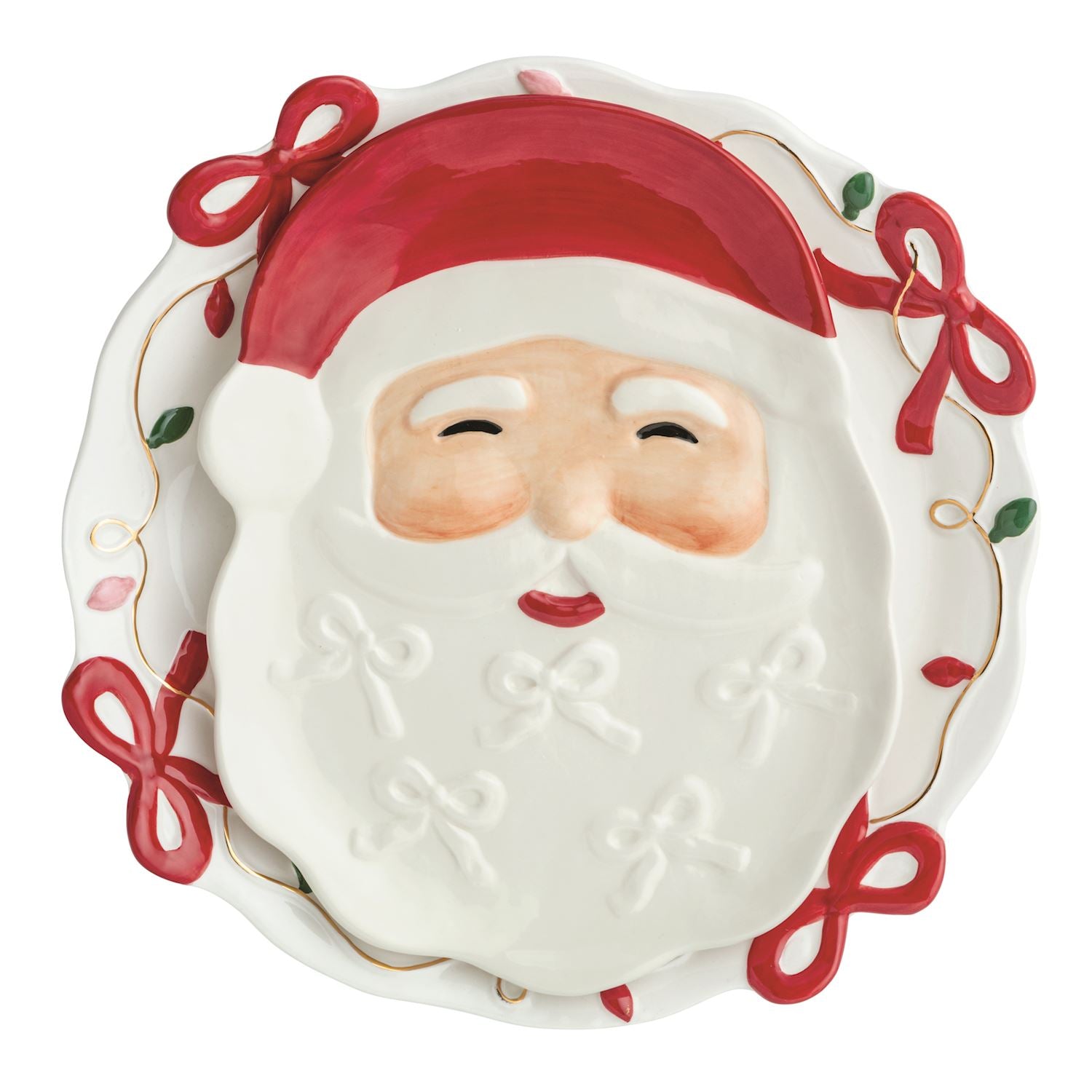 Santa Bow Platter Set