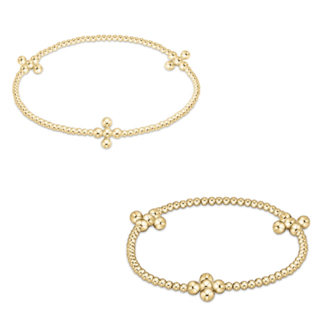 Signature Cross Gold Pattern Bead Bracelet