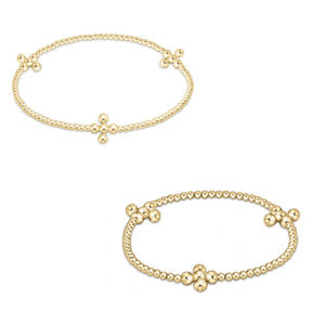 Signature Cross Gold Pattern Bead Bracelet