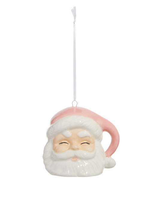 Pink Santa Ornament