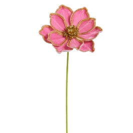 21" Pink Velvet Magnolia Stem