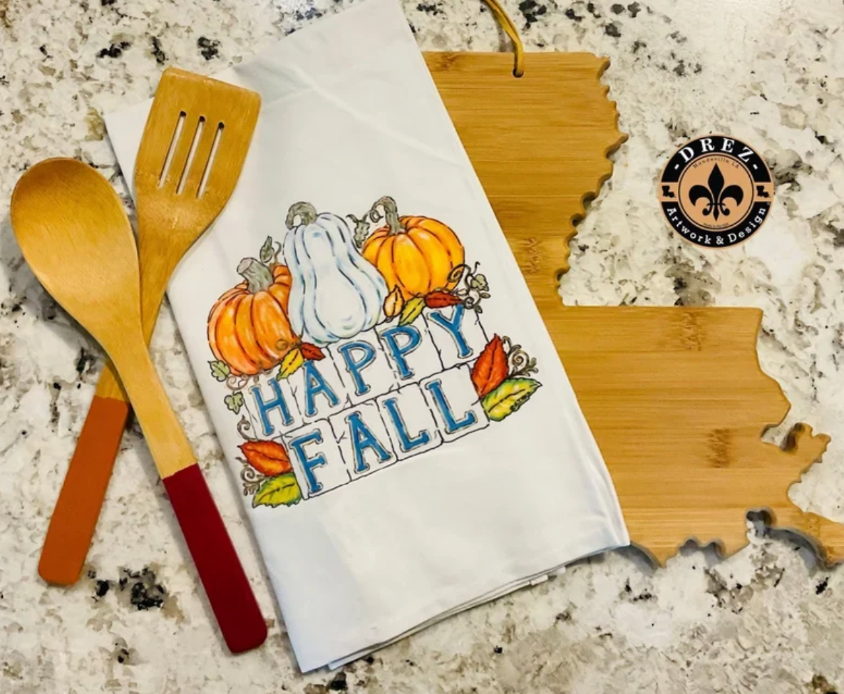 Happy Fall Tea Towel