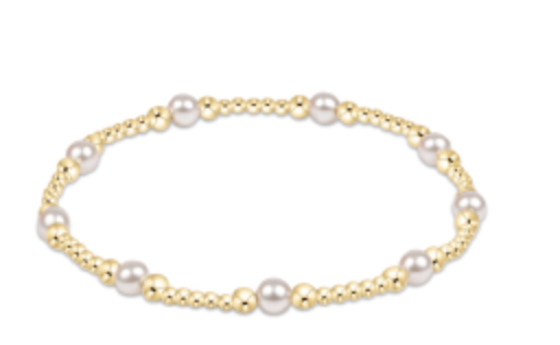 Classic Purpose Pattern 4mm Bead Bracelet Pearl