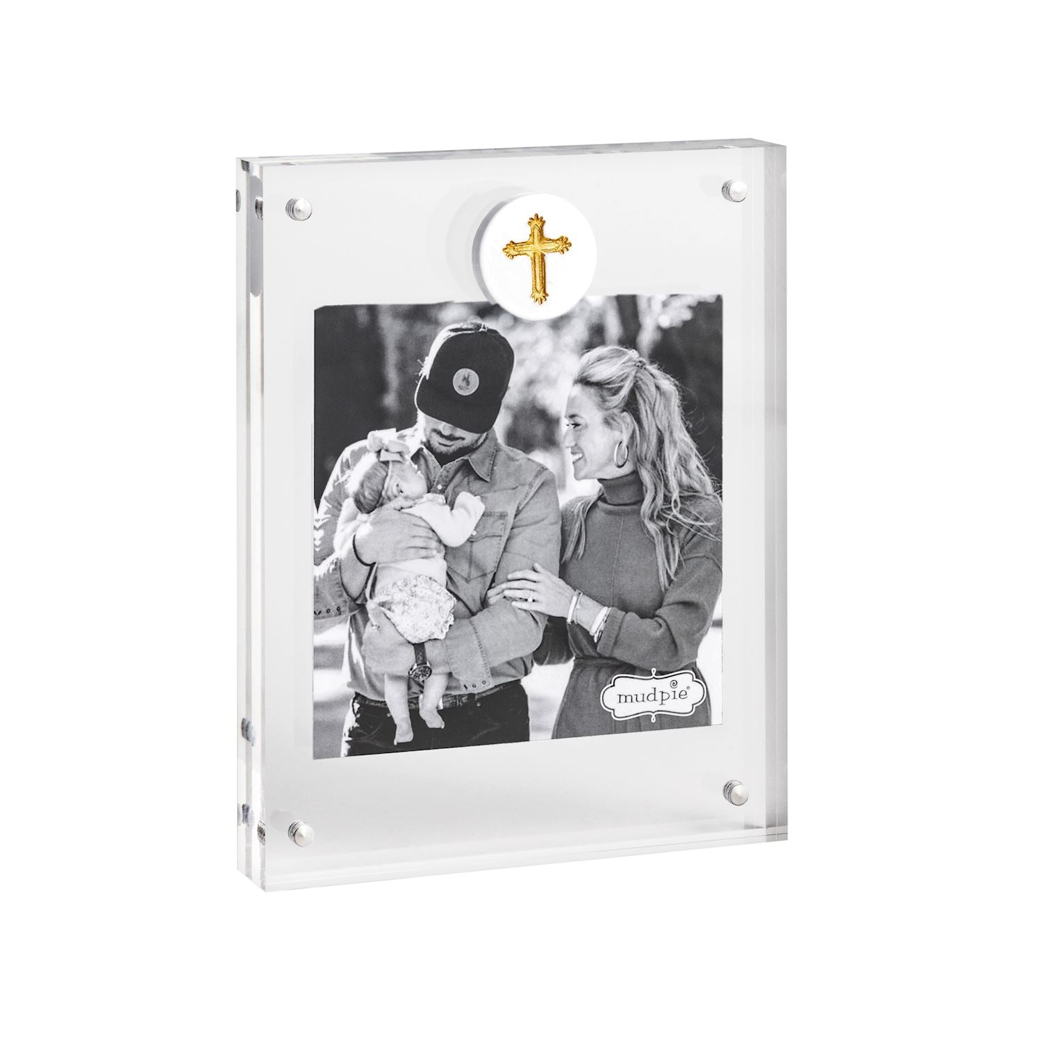 White Cross Medallion Acrylic Frame