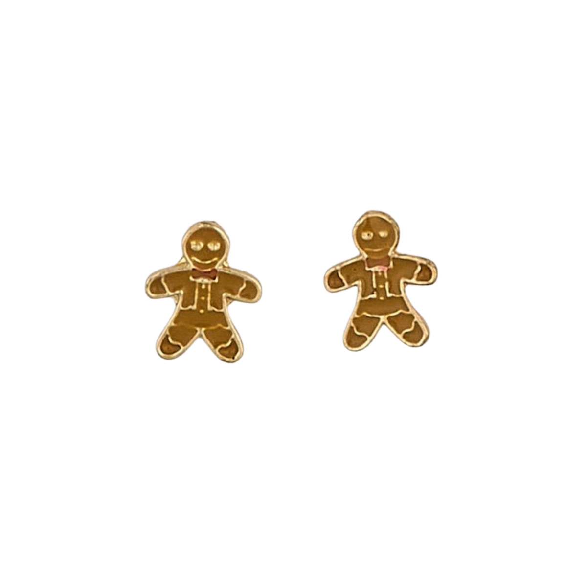 Gingerbread Man Enamel Stud Earrings